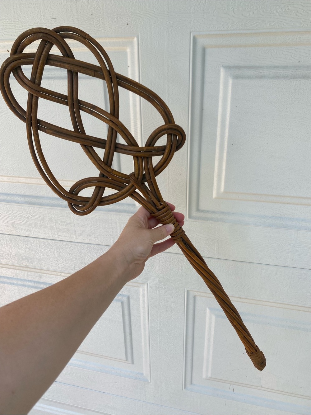 Large Vintage Wicker Woven Rug Beater